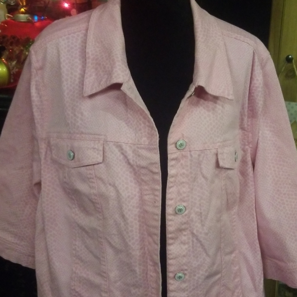 Pink denim jacket